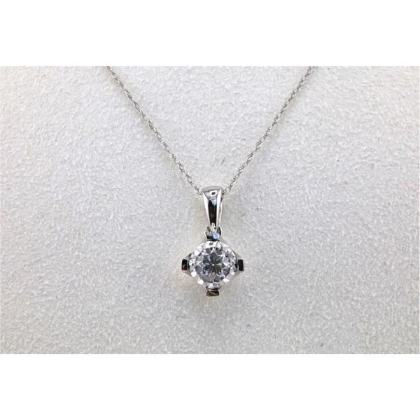14K White Gold Diamond Solitaire Miracle Plate Pendant, 0.33ct Image 2 Puckett's Fine Jewelry Benton, KY