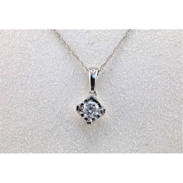 14K White Gold Diamond Solitaire Miracle Plate Pendant, 0.20ct Image 2 Puckett's Fine Jewelry Benton, KY