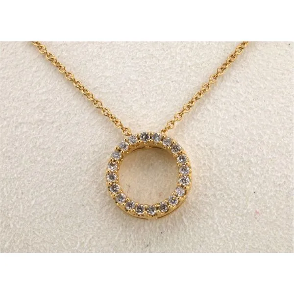14K Yellow Gold Diamond Circle Pendant Image 2 Puckett's Fine Jewelry Benton, KY
