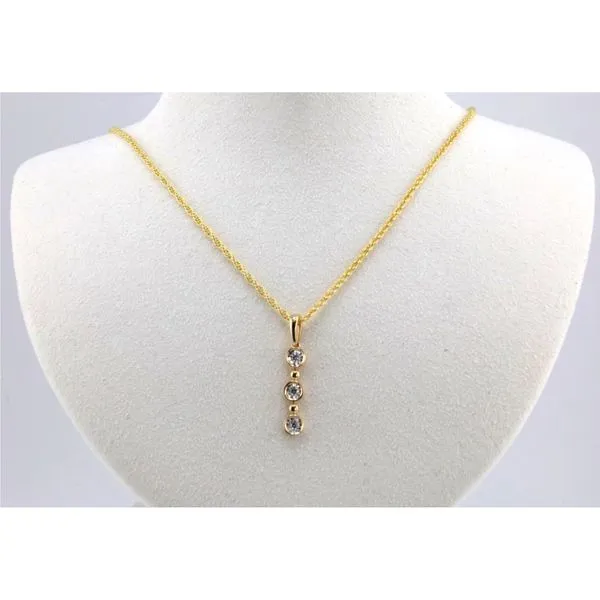 14K Yellow Gold 3 Diamond Bezel/Miracle Plate Pendant Puckett's Fine Jewelry Benton, KY