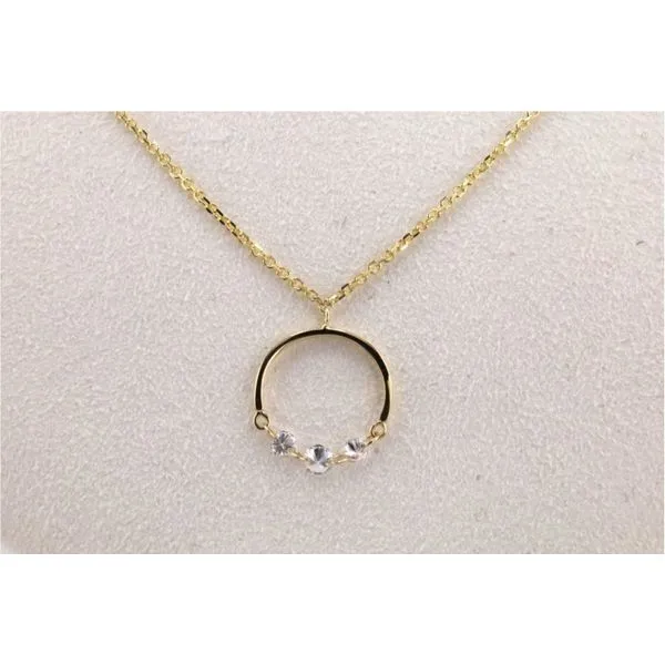 14K Yellow Gold Dashing Diamond Half Circle Necklace | .18 CTW Image 2 Puckett's Fine Jewelry Benton, KY