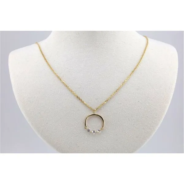 14K Yellow Gold Dashing Diamond Half Circle Necklace | .18 CTW Puckett's Fine Jewelry Benton, KY