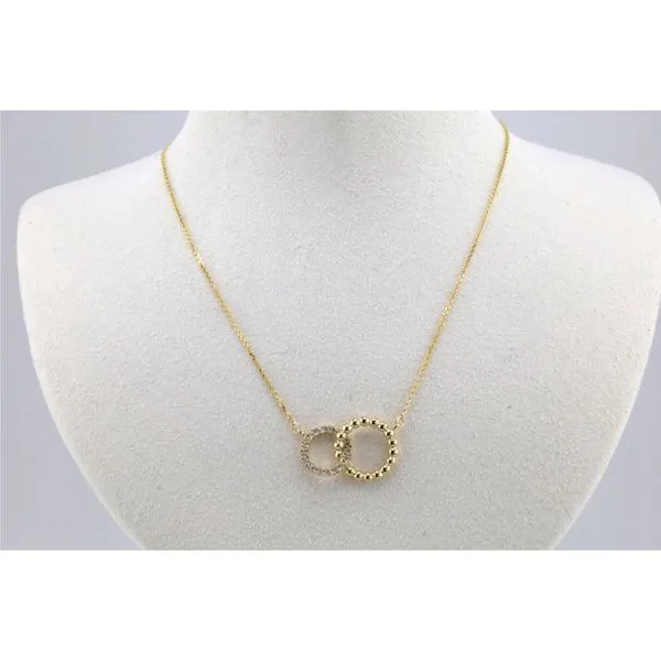 14K Yellow Gold Beaded Diamond Circle Necklace Puckett's Fine Jewelry Benton, KY