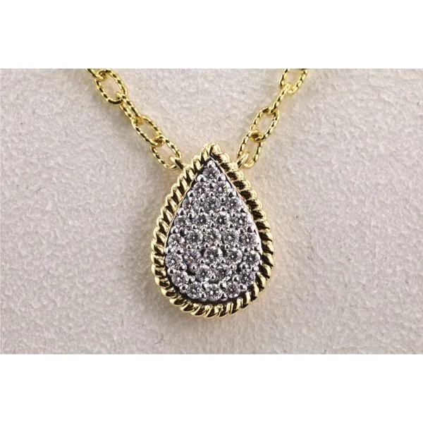 14K Yellow Gold Diamond Tear Drop Pendant Image 2 Puckett's Fine Jewelry Benton, KY