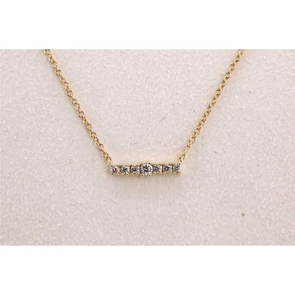 14KY Petite Diamond Bar Necklace Image 2 Puckett's Fine Jewelry Benton, KY