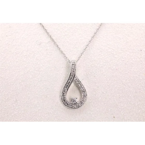 10K White Gold Twisted Drop Pendant Image 2 Puckett's Fine Jewelry Benton, KY