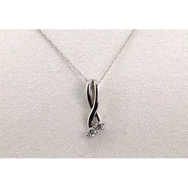 10K White Gold Diamond Duo Pendant Image 2 Puckett's Fine Jewelry Benton, KY