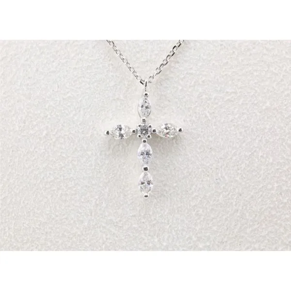 18K White Gold Diamond Cross Pendant Image 2 Puckett's Fine Jewelry Benton, KY