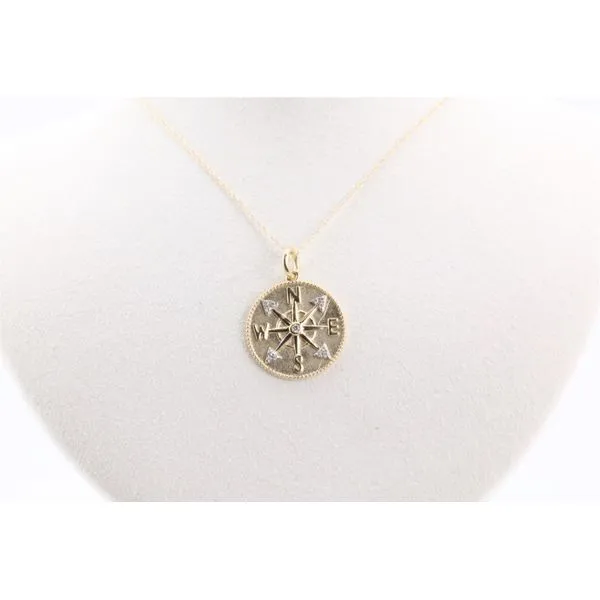 10K Yellow Gold Diamond Compass Pendant Puckett's Fine Jewelry Benton, KY