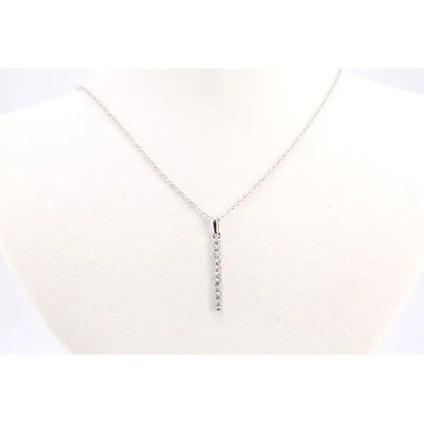 14K White Gold Diamond Vertical Bar Pendant Puckett's Fine Jewelry Benton, KY