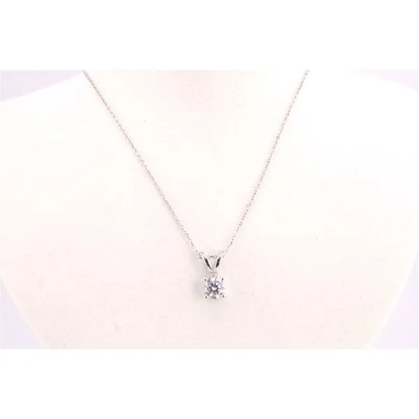 14K White Gold Round Lab Grown Diamond Solitaire Pendant, .50 CT Puckett's Fine Jewelry Benton, KY
