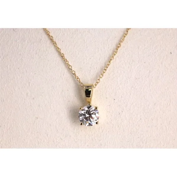 14K Yellow Gold Lab Grown Diamond Pendant – .70ct on 18