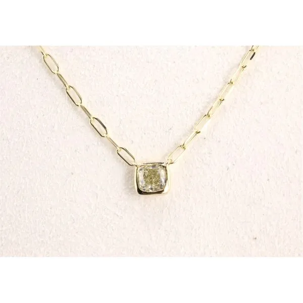 14K Yellow Gold Cable Chain Necklace with Yellow Diamond Pendant Image 2 Puckett's Fine Jewelry Benton, KY