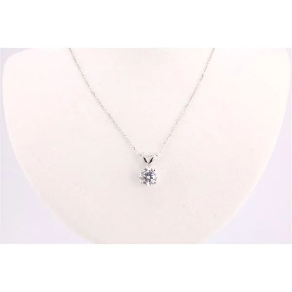 14K White Gold Lab-Grown Diamond Solitaire Pendant – 1.00ct Puckett's Fine Jewelry Benton, KY