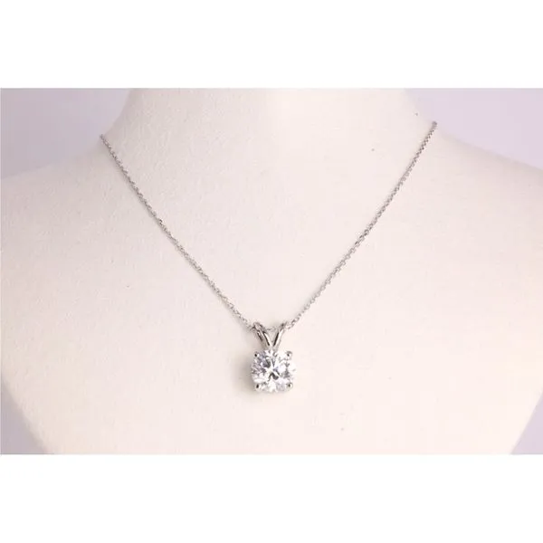 14K White Gold Lab-Grown Diamond Solitaire Pendant – 1.50ct Puckett's Fine Jewelry Benton, KY