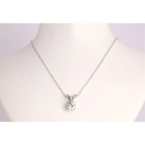 14K White Gold Lab-Grown Diamond Solitaire Pendant – .75ct Puckett's Fine Jewelry Benton, KY