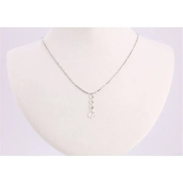 14K White Gold Dashing Diamonds Necklace with Round & Princess Cuts Puckett's Fine Jewelry Benton, KY