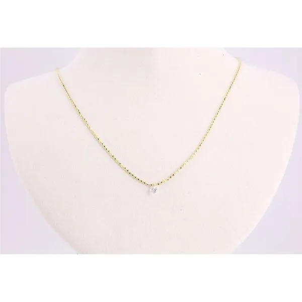 14K Yellow Gold Single Stone Dashing Diamond Necklace Puckett's Fine Jewelry Benton, KY