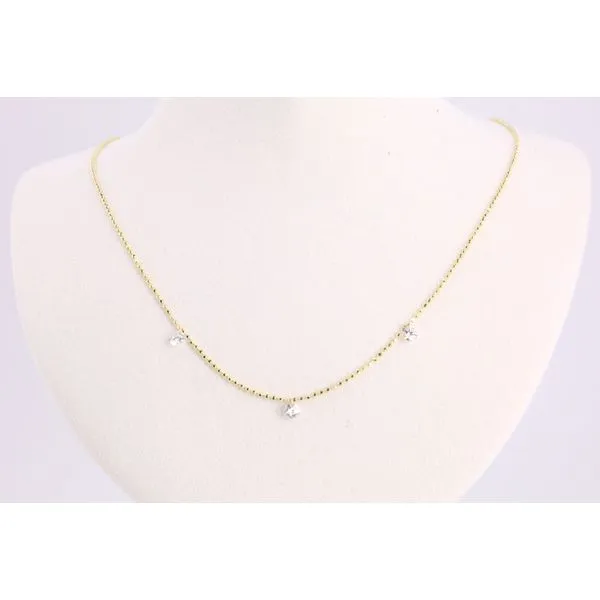 14K Yellow Gold Diamonds By The Yard Necklace with 3 Dashing Diamonds Puckett's Fine Jewelry Benton, KY