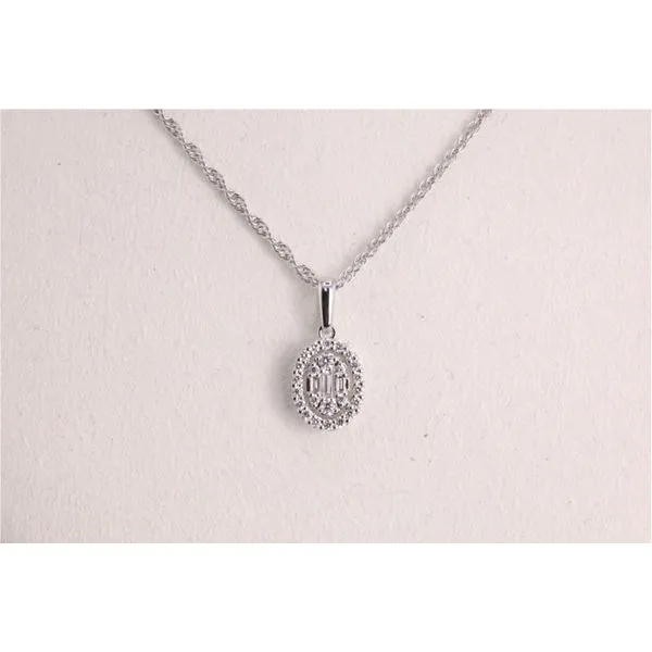 14K White Gold Diamond Illusion Pendant Image 2 Puckett's Fine Jewelry Benton, KY