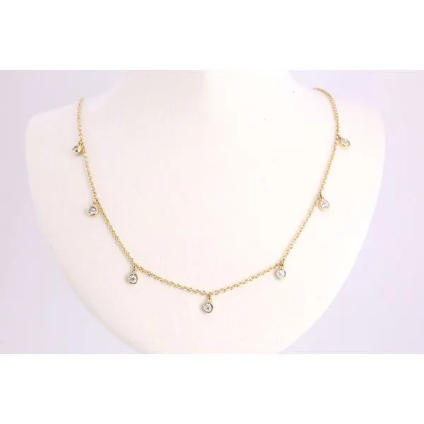 14K Yellow Gold Diamond Station Necklace Puckett's Fine Jewelry Benton, KY