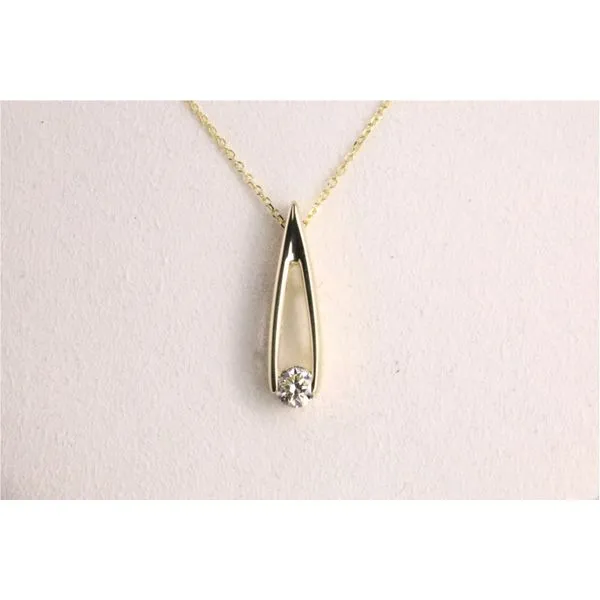 14K Yellow Gold Teardrop Diamond Slide Pendant Image 2 Puckett's Fine Jewelry Benton, KY