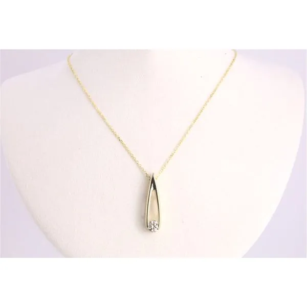 14K Yellow Gold Teardrop Diamond Slide Pendant Puckett's Fine Jewelry Benton, KY