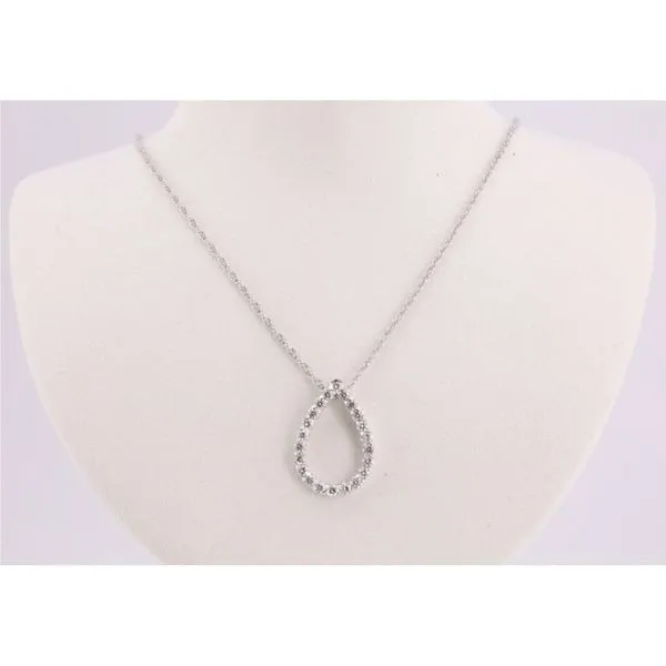 14K White Gold Diamond Teardrop Pendant Puckett's Fine Jewelry Benton, KY