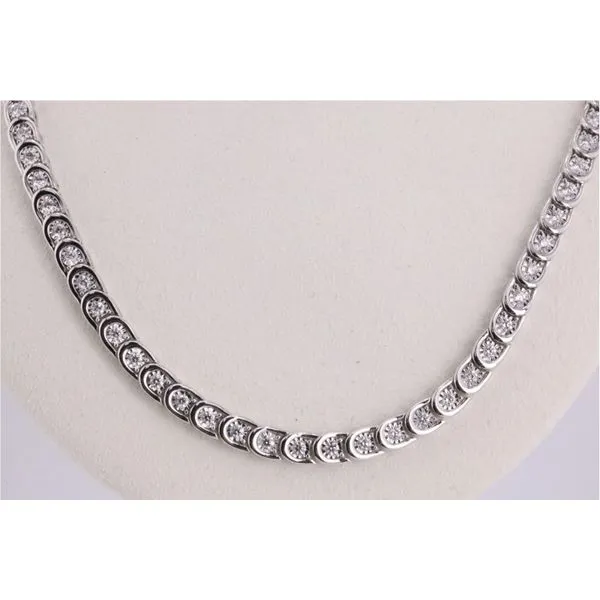 14K White Gold Diamond Tennis Necklace Image 2 Puckett's Fine Jewelry Benton, KY