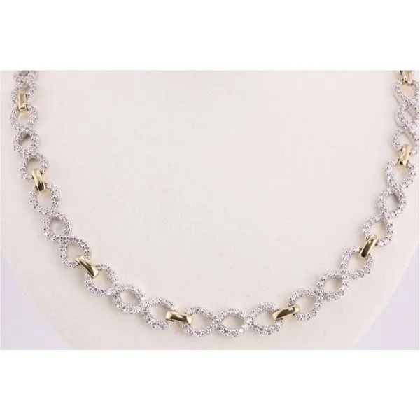 14K Yellow & White Gold Infinity Link Diamond Necklace Image 2 Puckett's Fine Jewelry Benton, KY