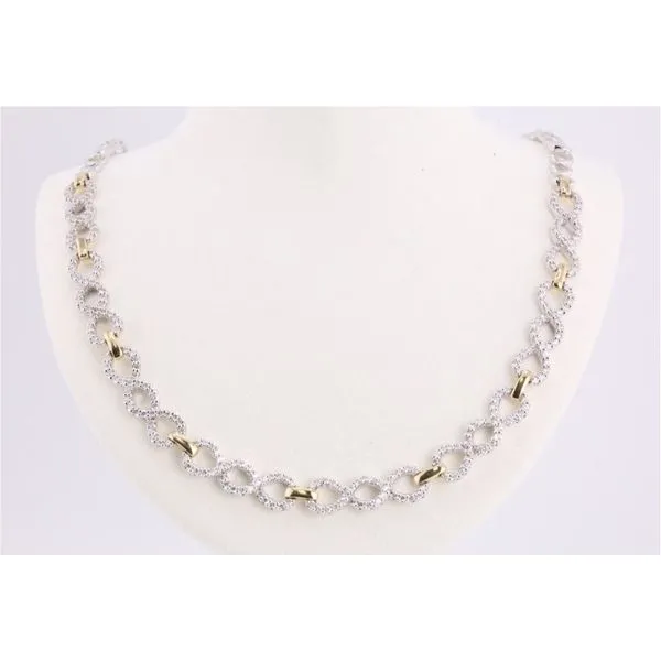 14K Yellow & White Gold Infinity Link Diamond Necklace Puckett's Fine Jewelry Benton, KY