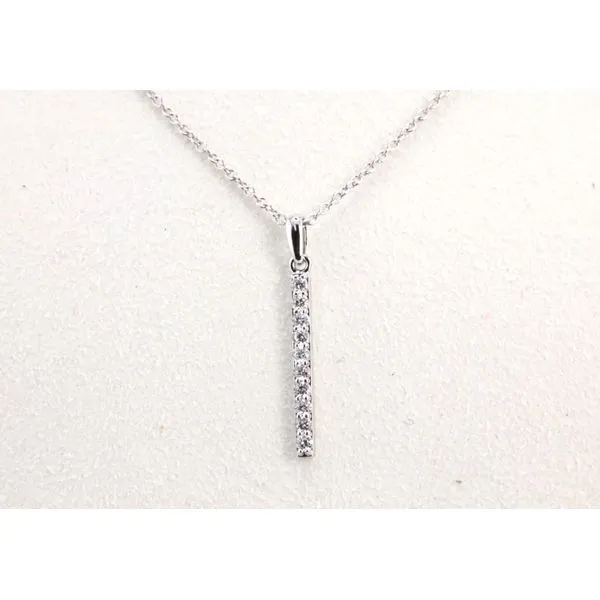 14KW Diamond Vertical Bar Pendant Image 2 Puckett's Fine Jewelry Benton, KY