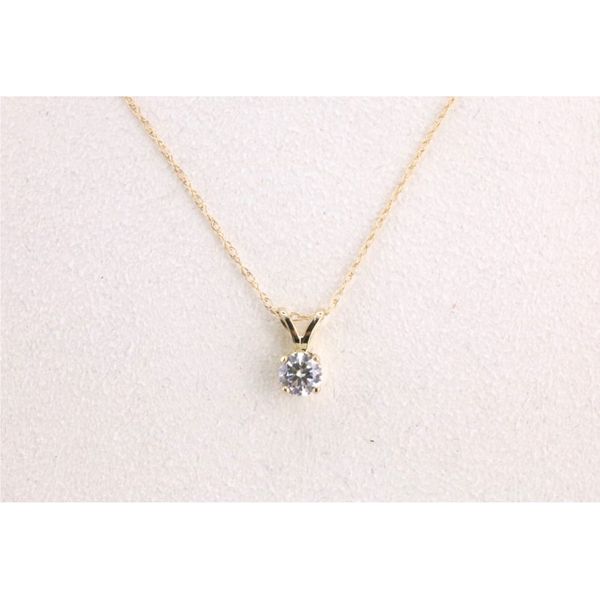 14K Yellow Gold Diamond Solitaire Pendant Image 2 Puckett's Fine Jewelry Benton, KY