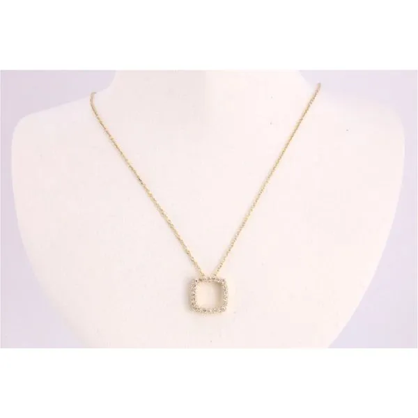 14K Yellow Gold Open Square Diamond Pendant Puckett's Fine Jewelry Benton, KY
