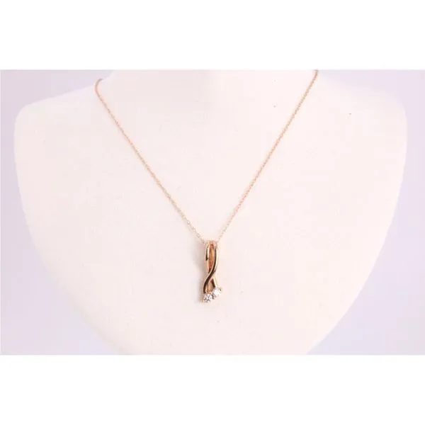 10K Rose Gold Two-Diamond Twist Pendant Puckett's Fine Jewelry Benton, KY