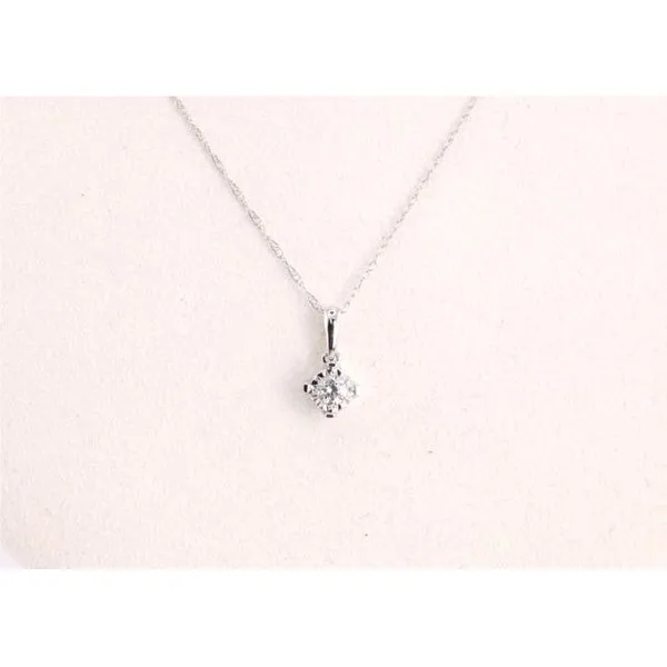 14KW Diamond Solitaire Miracle Plate Pendant .10CT Image 2 Puckett's Fine Jewelry Benton, KY