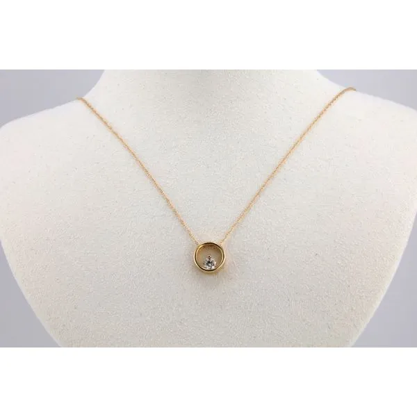 14K Yellow Gold Round Open Pendant with Solitaire Diamond Puckett's Fine Jewelry Benton, KY