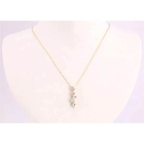 14K Yellow Gold Scattered Diamond Drop Pendant Puckett's Fine Jewelry Benton, KY