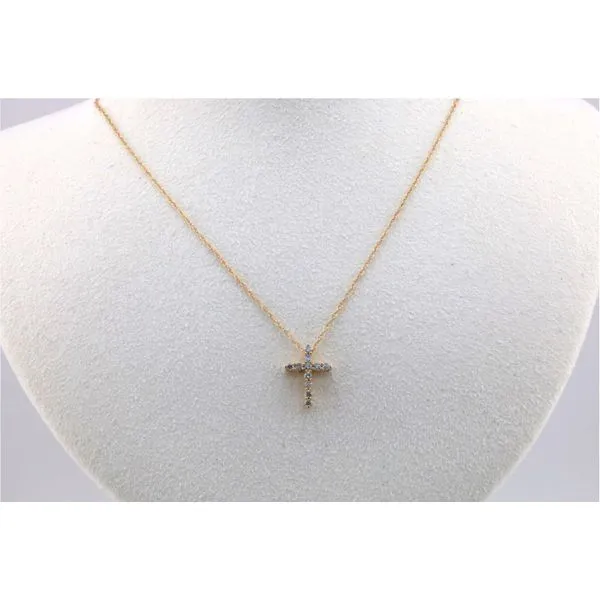 14K Yellow Gold Diamond Cross Pendant with 11 Round Natural Diamonds Puckett's Fine Jewelry Benton, KY