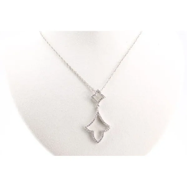 14K White Gold Diamond Leaf Fleur-de-Lis Pendant Puckett's Fine Jewelry Benton, KY