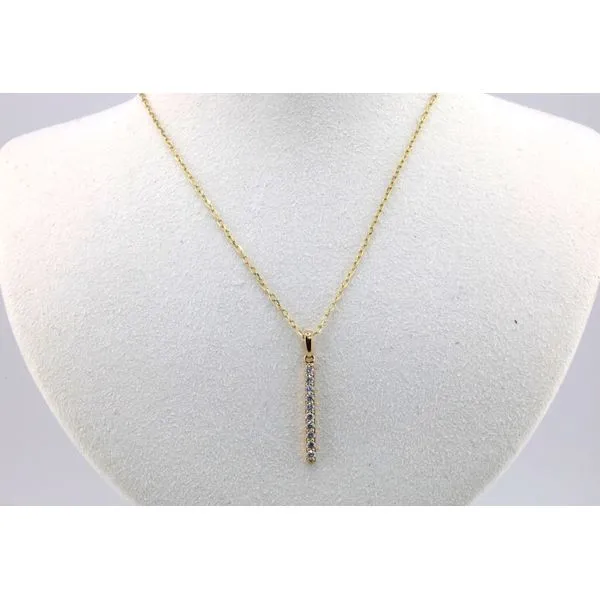 14K Yellow Gold Linear Diamond Pendant Puckett's Fine Jewelry Benton, KY