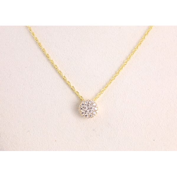 14K Yellow Gold Diamond Cluster Pendant Image 2 Puckett's Fine Jewelry Benton, KY