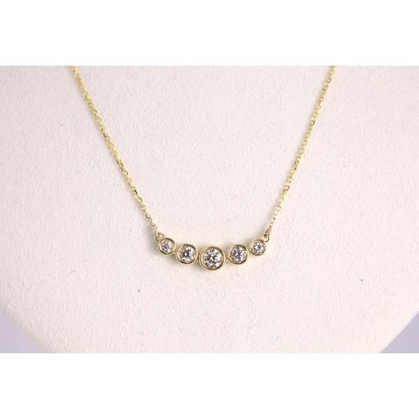 14K Yellow Gold 5-Stone Diamond Necklace Image 2 Puckett's Fine Jewelry Benton, KY