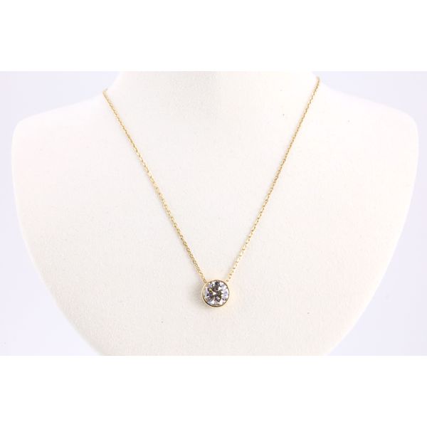14K Yellow Gold Lab-Grown Diamond Bezel Solitaire Pendant Puckett's Fine Jewelry Benton, KY
