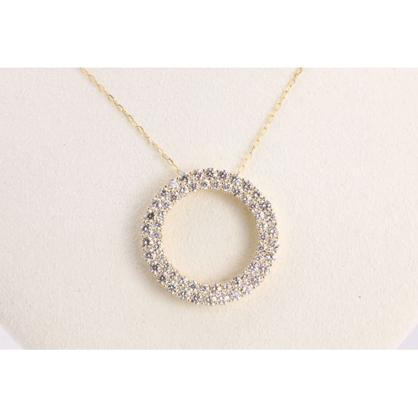 14K Yellow Gold Lab-Grown Diamond Circle Pendant – 2.00ctw Image 2 Puckett's Fine Jewelry Benton, KY