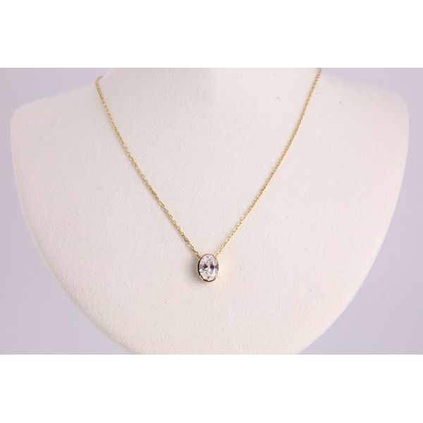 14K Yellow Gold Lab-Grown Diamond Oval Pendant Puckett's Fine Jewelry Benton, KY