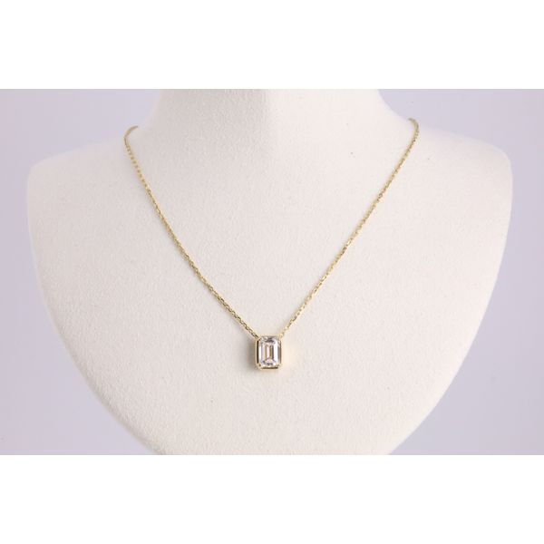 14K Yellow Gold Lab-Grown Diamond Emerald Cut Pendant Puckett's Fine Jewelry Benton, KY