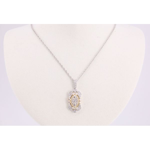 14K Two-Tone Gold Vintage-Style Diamond Pendant Puckett's Fine Jewelry Benton, KY