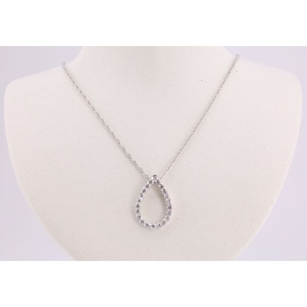 14K White Gold Diamond Teardrop Pendant Puckett's Fine Jewelry Benton, KY