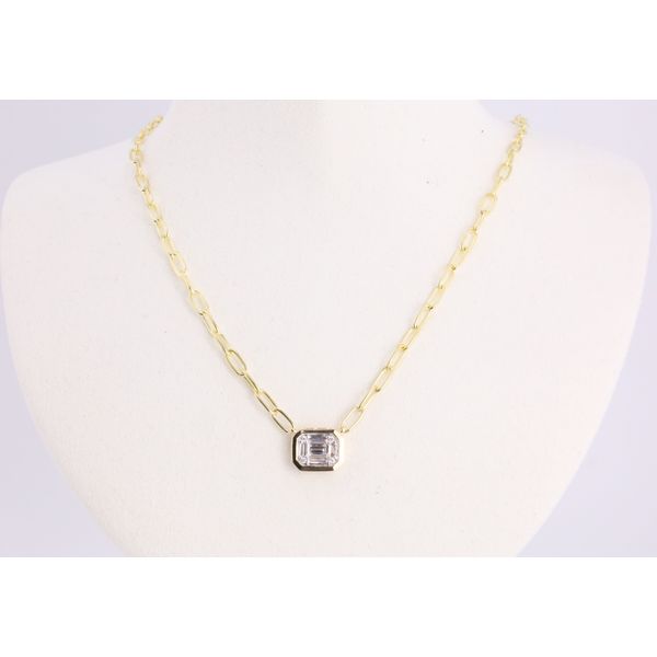 14K Yellow Gold Baguette Illusion Diamond Necklace Puckett's Fine Jewelry Benton, KY